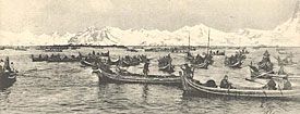 Lofotfiske på Hølla rundt 1900 tallet.